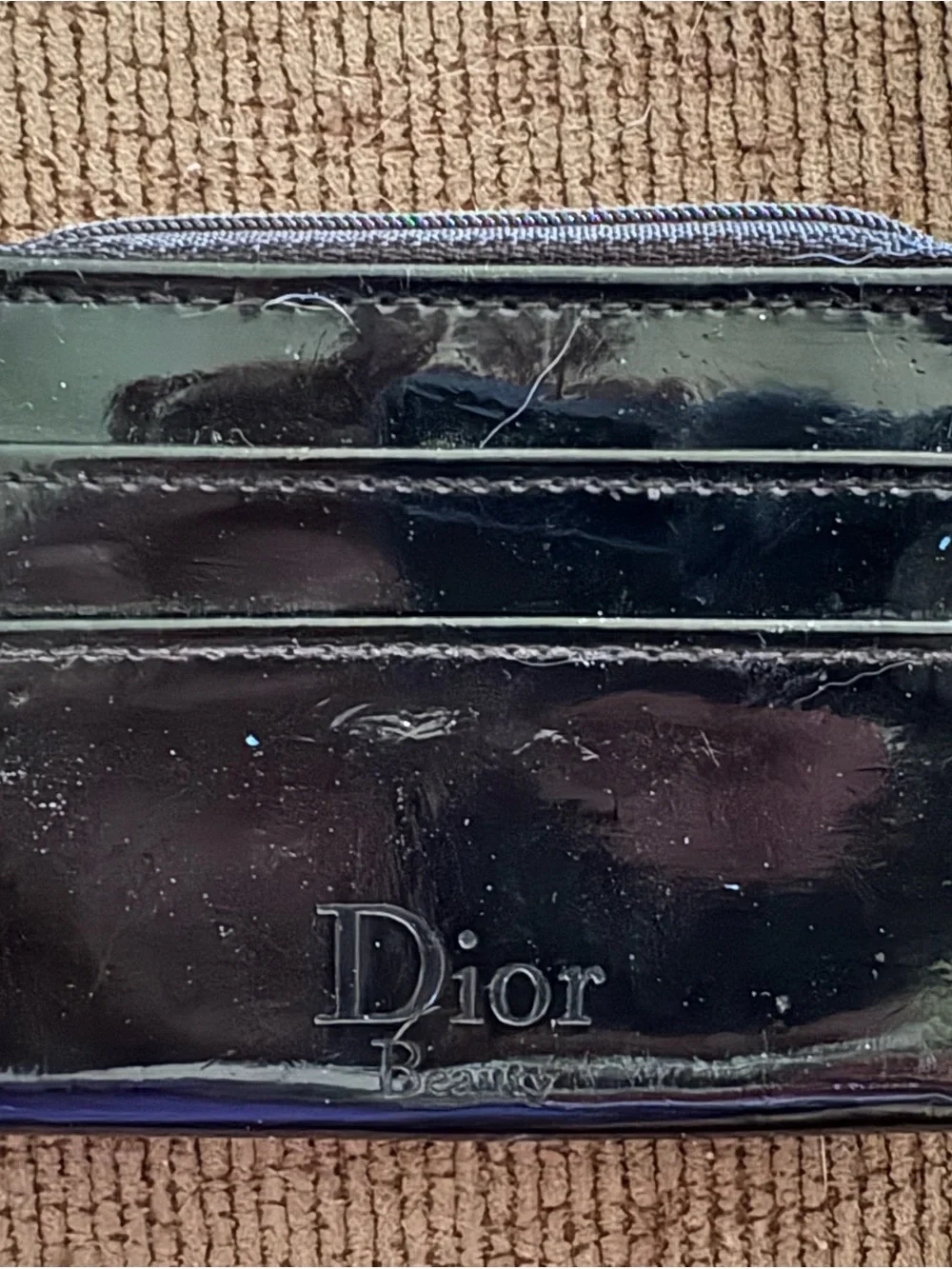 Dior Black Patent Toiletry Pouch